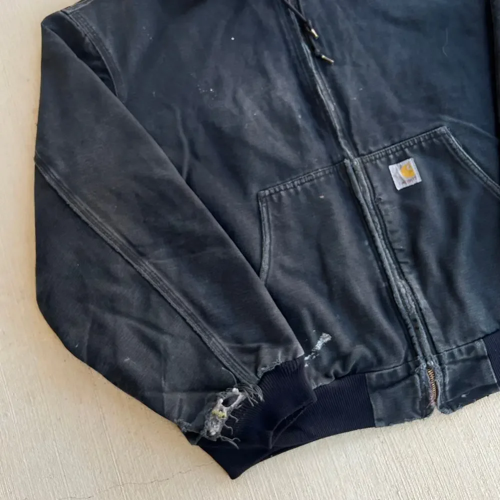 Carhartt black hooded work wear jacket